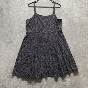 Gap Dress Womens XL Black White Polka Dot Sundress Square Neck Cami Lightweight